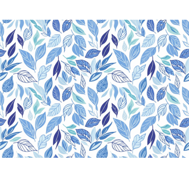 Blumentapete mit blauen blättern - TenStickers