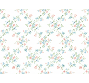 Blumentapete kleine blumen in blassem aquarell - TenStickers
