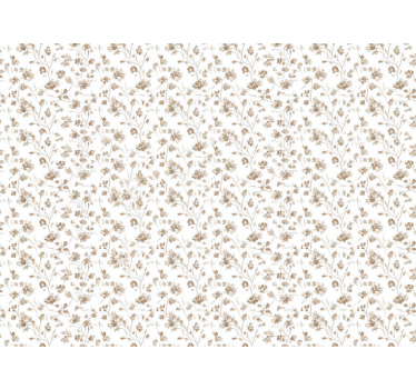 Blumentapete kleine blumen in brauner aquarellzeichnung - TenStickers