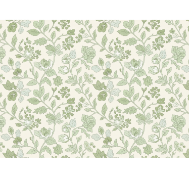 Steintapete cremegrün floral - TenStickers