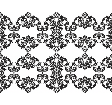 Tapete barock mit schwarzem damastblumenmuster - TenStickers