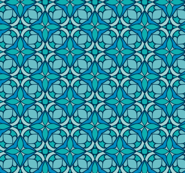 Blaues muster badezimmertapete - TenStickers