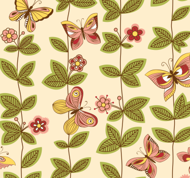 Schmetterlinge Natur Tapete - TenStickers