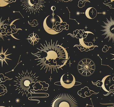 Wolken und Sterne Schlafzimmer Tapete - TenStickers