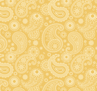 Tapete Eingang aufwendiges gelbes paisley-motiv - TenStickers