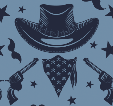 Tapeten Schlafzimmer Cowboy,  Herde und Revolver - TenStickers