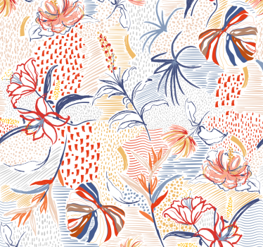 Tapete Esszimmer florales eleganz-design - TenStickers