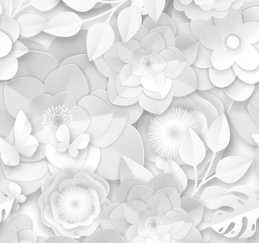 Schlafzimmer Tapete 3D weißes Blumenmuster - TenStickers