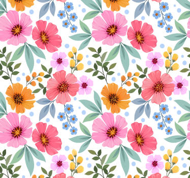 Tapete Schlafzimmer Bunte Blumen - TenStickers