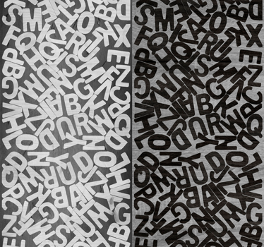 Platin Buchstaben Esszimmer Tapete - TenStickers
