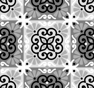 Schwarze Vintage Ornament Tapete - TenStickers