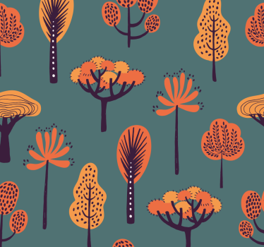 Bäume in Orangetönen Fototapete Natur - TenStickers