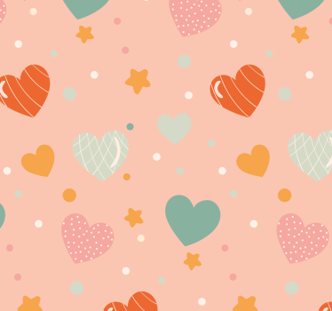 Tapete Baby muster mit herzen und sternen - TenStickers