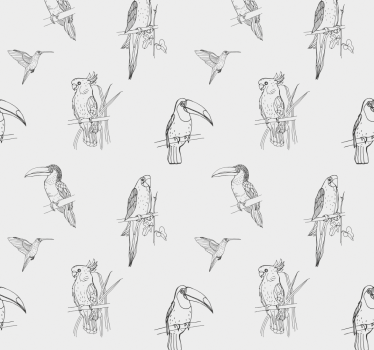 Tier Wandtapete Gezeichnetes vogelmuster - TenStickers