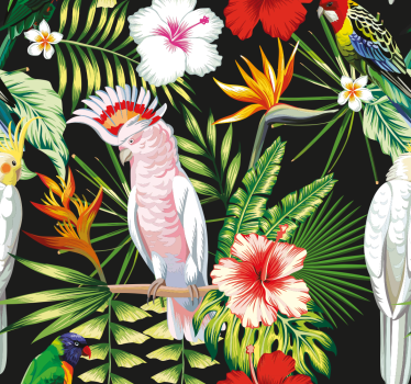 Tier Wandtapete Helle farbe papageien - TenStickers