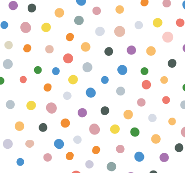Kreis Vliestapete Bunte punkte auf weiß - TenStickers