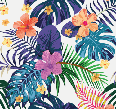 Tapete Natur Hawaii bunte Blumen - TenStickers