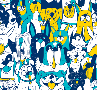 Tier Wandtapete Hund nahtlos klappern - TenStickers