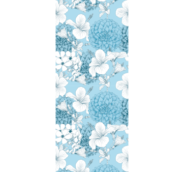 Blumentapete florales skizzenmotiv - TenStickers