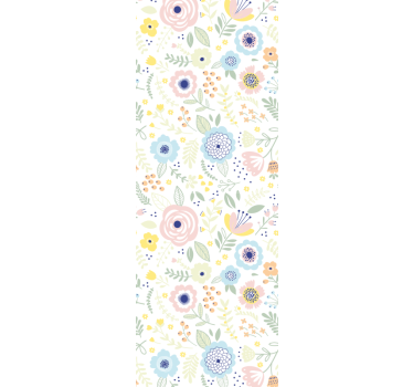 Tapete Jugendzimmer buntes Blumendesign - TenStickers