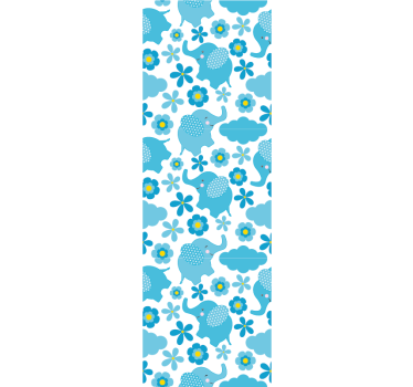 Tapete Baby elefantenblumenmuster - TenStickers