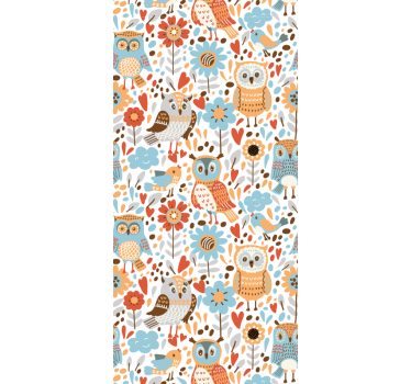 Tapete Baby eulen blumenmuster - TenStickers