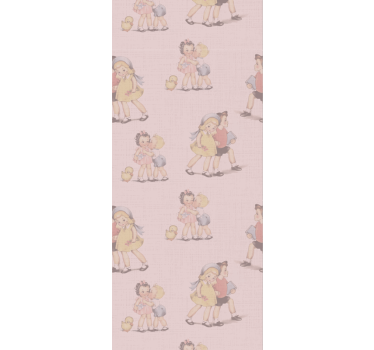 Tapete Baby rosa Retro Kinder - TenStickers