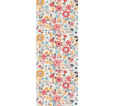 Tapete Natur Blumendruck rosa - TenStickers