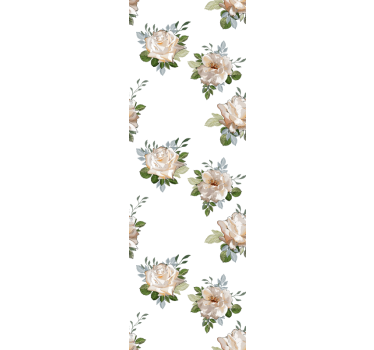 Blumentapete mit eleganten goldenen rosen - TenStickers