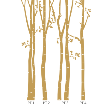 Tapete Baum elegante goldene silhouetten - TenStickers