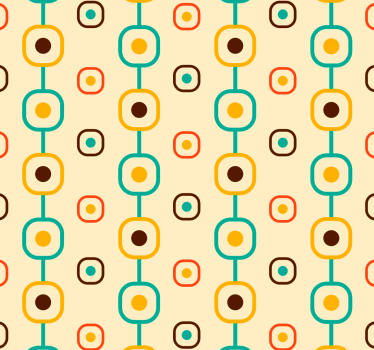 Geometrische 60er Jahre Design Vliestapete - TenStickers