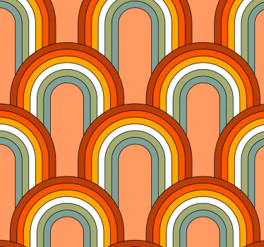 Tapete Wohnzimmer 70er Regenbogenmuster - TenStickers