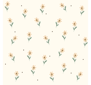 Tapete Natur gelbe Gänseblümchen für Wohnzimmer - TenStickers
