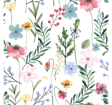 Tapete Wohnzimmer Natur Blumen und Pflanzen - TenStickers