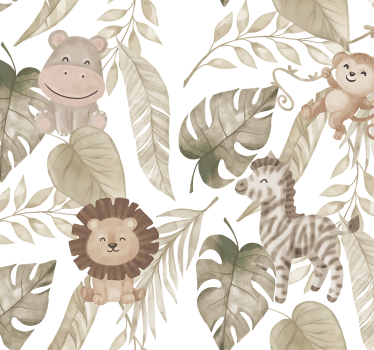 Tapete Baby beiges dschungelmuster - TenStickers