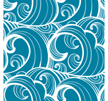 Tapete Kopfteil welliges blaues muster - TenStickers