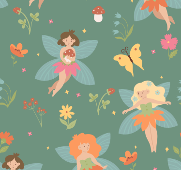 Tapete Baby fee blumenmuster - TenStickers