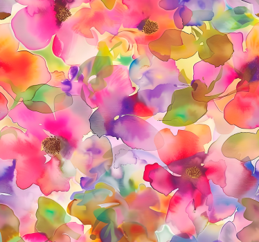 Tapete Eingang mehrfarbiges Blumendesign - TenStickers