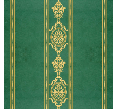 TapSchlafzimmer Tapete Barock grün-goldenes Ziermuster - TenStickers