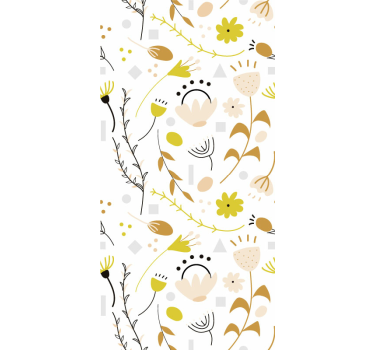 Handgezeichnetes Blumenmuster Fototapete Natur - TenStickers