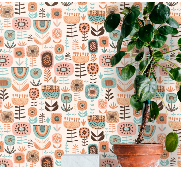 Tapete Schlafzimmer Nordische Wildblumen - TenStickers