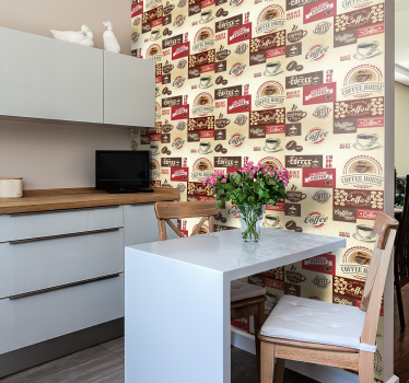 Tapete Küche Retro Kaffee Designs - TenStickers