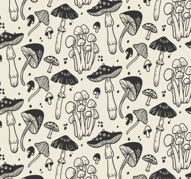 Tapete Beige pilz skizzen - TenStickers