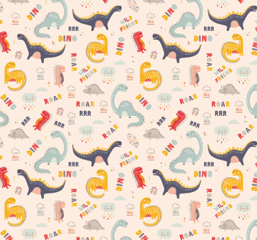 Kinderzimmer Tapete Bunte dinosaurier mit Namen - TenStickers