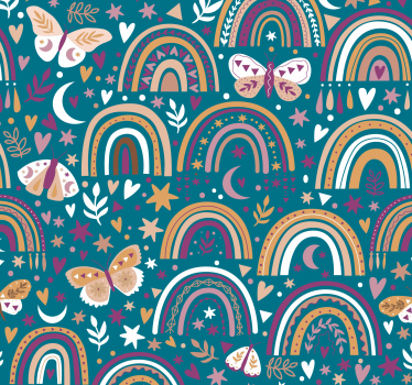 Kinderzimmer Tapete Muster mit boho-regenbögen - TenStickers