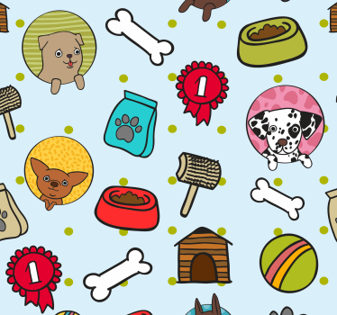 Schlafzimmer Tapete Süße hundewelpensymbole - TenStickers