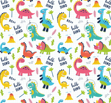 Schlafzimmer Tapete Süßes dinosauriermuster - TenStickers