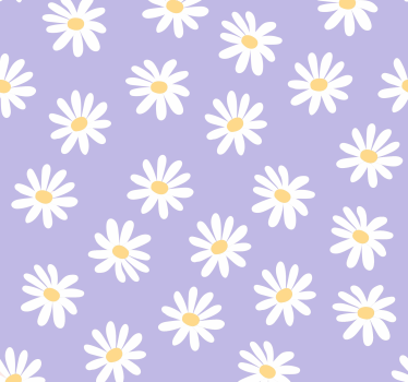 Weiße Blumen auf Lila Fototapete Natur - TenStickers