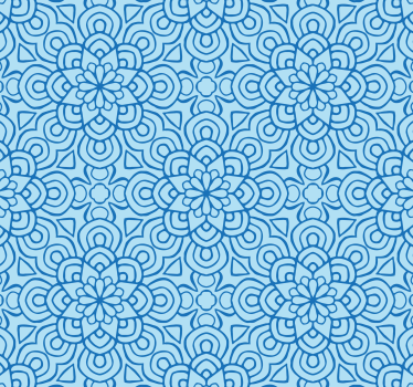 Wohnzimmer Tapete Blaue Mandala-Blume - TenStickers