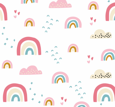 Schlafzimmer Tapete Pastellfarbenes regenbogenmuster - TenStickers